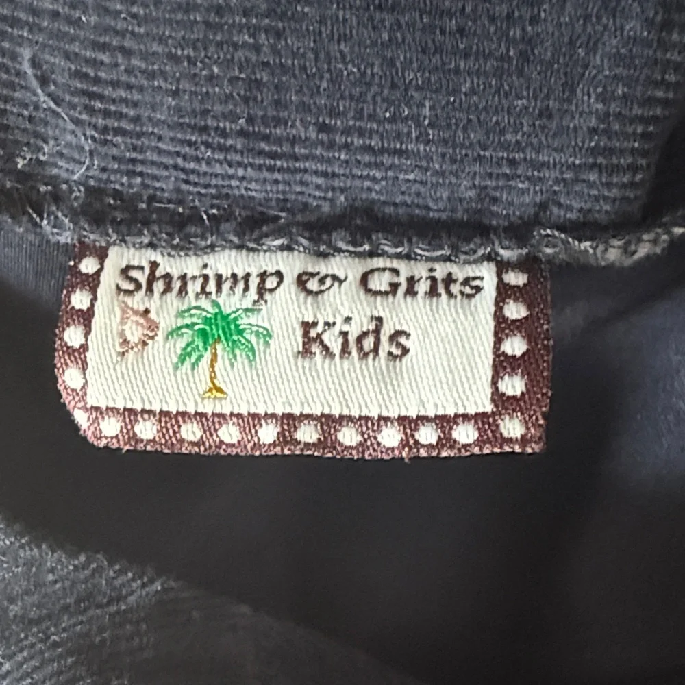 Shrimp & Grits Kids Elephant Applique Smocked Dress Girls 6 Navy Pink Tie Back B